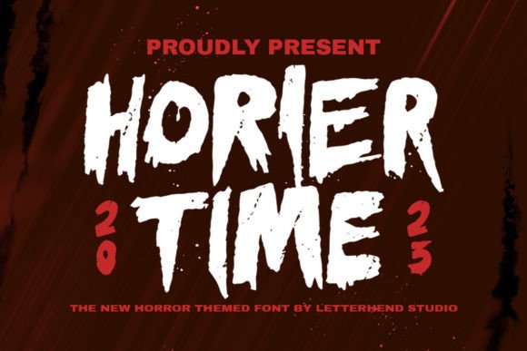 Horier Time: A Bloody Horror Display Font for Editorial Impact